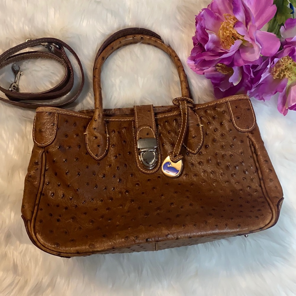 Dooney & Bourke Brown Ostrich Shoulder Bag